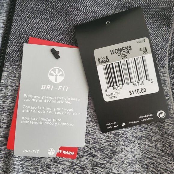 Nike Women's Dri-Fit 1/2 Zip Pullover Running Top | NWT | XS | Two-Toned Gray - Picture 9 of 12